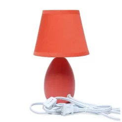 9.45" Petite Ceramic Oblong Bedside Table Desk Lamp With Matching Tapered Drum Shade Orange - Creekwood Home -Home Decoration Store GUEST 799a9649 a8cc 4523 8892 57d4ac0577c4