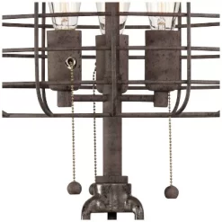 Franklin Iron Works Edison Industrial Rustic Farmhouse Table Lamp 30" Tall Rust Brown Open Metal Cage For Bedroom Living Room Bedside Nightstand Kids -Home Decoration Store GUEST 7a44588e 3a8f 4431 9920 bc6e19c21653