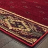 Weston Geometric Border Area Rug Red/Gold - Captiv8e Designs