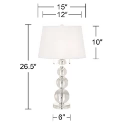 Vienna Full Spectrum Modern Table Lamp 26 1/2" High With USB Dimmer Stacked Crystal Spheres White Drum Shade For Bedroom Living Room Desk Bedside 15 Vienna Full Spectrum Modern Table Lamp 26 1/2" High With USB Dimmer Stacked Crystal Spheres White Drum Shade For Bedroom Living Room Desk Bedside -Home Decoration Store GUEST 7b6264c7 8c26 4645 8f38 93687dfecd73