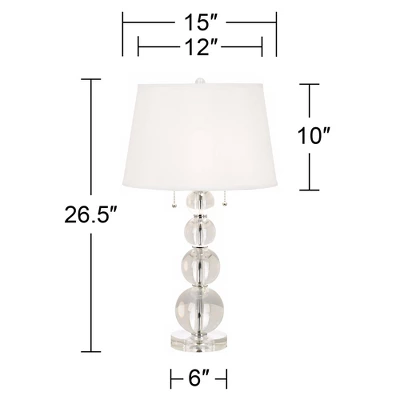 Vienna Full Spectrum Modern Table Lamp 26 1/2" High With USB Dimmer Stacked Crystal Spheres White Drum Shade For Bedroom Living Room Desk Bedside 8 Vienna Full Spectrum Modern Table Lamp 26 1/2" High With USB Dimmer Stacked Crystal Spheres White Drum Shade For Bedroom Living Room Desk Bedside - Image 8