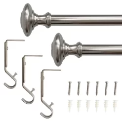 Drapery Single Rod Set Finials Traditional Brushed Nickel - Lumi Home Furnishings -Home Decoration Store GUEST 7b87d038 f027 49d9 af93 39340ff947c0