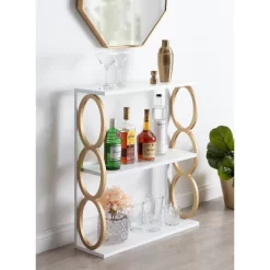 28" X 8" X 31" Ring Wooden 3-Tier Shelf White - Kate & Laurel All Things Decor -Home Decoration Store GUEST 7bd5de63 0269 411e 8337 d480ac69d75e