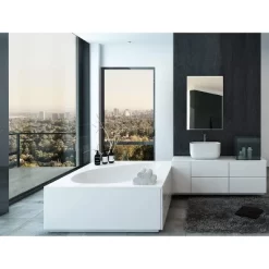 Hamilton Hills 24x36 Inch Frameless Ultra Thin & Lightweight Rectangular Mirror, Polished