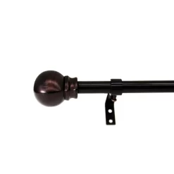 Vogue Adjustable Steel Rod Set With Ball Finial 5/8" Diameter Espresso By Versailles