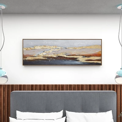 Canvas Geode Handmade Foiled And Brushstrokes Framed Wall Art With Gold Frame Gold - Olivia & May 8 Canvas Geode Handmade Foiled And Brushstrokes Framed Wall Art With Gold Frame Gold - Olivia & May - Image 8