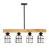 4-Light Wood Beam Pendant Brown - Lalia Home