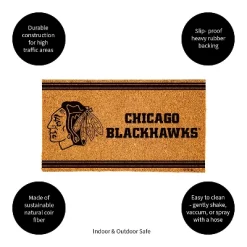Evergreen Chicago Blackhawks Logo Turf Mat, Brown- 28 X 16 Inches Indoor Outdoor Doormat -Home Decoration Store GUEST 7ca7c813 e7d1 4e01 ab45 2e2bac08734b