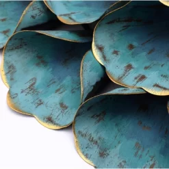 LuxenHome 23.5" Round Teal Blue Flower Metal Wall Decor Art -Home Decoration Store GUEST 7cf7d8eb 0f04 4f0c 8626 ca59bf3653e4
