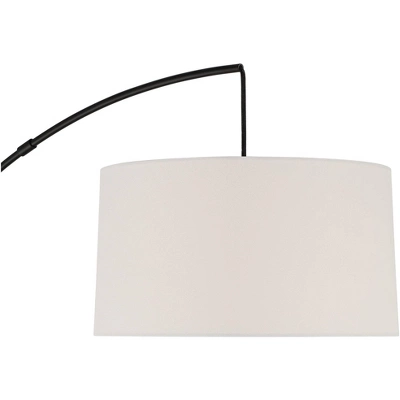 360 Lighting Cora Modern Arc Floor Lamp With Riser 76 1/2" Tall Black Metal White Linen Drum Shade For Living Room Reading Bedroom Office House Home 1 360 Lighting Cora Modern Arc Floor Lamp With Riser 76 1/2" Tall Black Metal White Linen Drum Shade For Living Room Reading Bedroom Office House Home