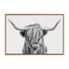 23" X 33" Sylvie Highland Cow II Framed Canvas By Simon Te Of Tai Prints Natural - Kate & Laurel All Things Decor