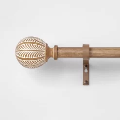 Carved Light Woodtone Ball Curtain Rod Natural - Opalhouse™ -Home Decoration Store GUEST 7e070734 076e 44dc 94e6 de22767e0af4
