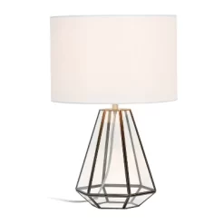 Transparent Triagonal Table Lamp Brass - Lalia Home