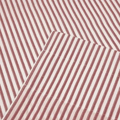 Ellis Curtain Plaza Classic Ticking Stripe Printed On Natural Ground 1.5" Rod Pocket Tailored Tiers Brick 4 Ellis Curtain Plaza Classic Ticking Stripe Printed On Natural Ground 1.5" Rod Pocket Tailored Tiers Brick - Image 4