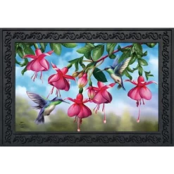 Briarwood Lane Flight Of The Hummingbirds Spring Doormat Floral Indoor Outdoor 30" X 18"