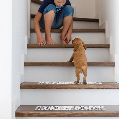 World Rug Gallery Distressed Bohemian Non-Slip Stair Treads 7 World Rug Gallery Distressed Bohemian Non-Slip Stair Treads - Image 7