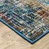 Victor Etched Abstract Area Rug Blue - Captiv8e Designs