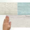 RoomMates Distressed Barn Wood Plank Peel And Stick Wallpaper Blue