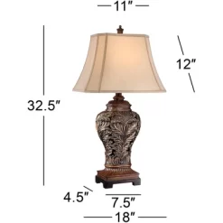 Barnes And Ivy Traditional Table Lamps 32.5" Tall Set Of 2 Bronze Curling Leaves Tan Rectangular Shade For Living Room Family Bedroom Bedside 13 Barnes And Ivy Traditional Table Lamps 32.5" Tall Set Of 2 Bronze Curling Leaves Tan Rectangular Shade For Living Room Family Bedroom Bedside -Home Decoration Store GUEST 8364c30f 1b9d 410c a36c 4e639c37e4c1