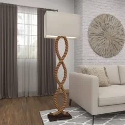 Rustic Jute Floor Lamp Brown - Olivia & May -Home Decoration Store GUEST 83670fd9 900b 44f3 9d28 e7e99fde543b