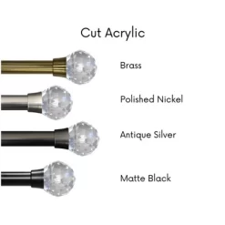 Linen Avenue Cut Acrylic Single And Double Window Curtain Rod Set