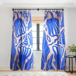 Viviana Gonzalez Abstract Floral Blue Single Panel Sheer Window Curtain - Deny Designs -Home Decoration Store GUEST 85048925 df3e 4c7b 8daa a6ad6b4d3a82