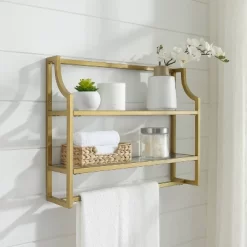 Aimee Wall Shelf Gold - Crosley -Home Decoration Store GUEST 8541a276 7401 4d35 8fda c6081db4a2c3
