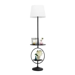 Bedside Nightstand End Table Dual Shelf Decorative Floor Lamp Black - Elegant Designs -Home Decoration Store GUEST 8583fe1f 47c7 4a5a 8e80 faac1d86a02f