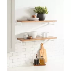 24" X 3" Lankford Wood Shelf Natural/White - Kate & Laurel All Things Decor -Home Decoration Store GUEST 85ebf205 5fd3 47e6 a0d4 448e72c822d0