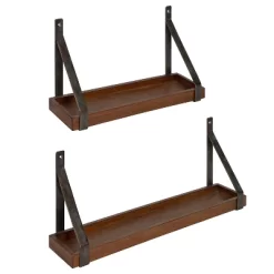 2pc Sudbury Wood And Metal Wall Shelf Set - Kate & Laurel All Things Decor -Home Decoration Store GUEST 8689ca33 4ef7 4e5e 9237 9a51c9922f20