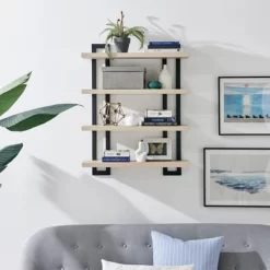 36" X 28.4" 4 Tier Floating Bracket Wall Shelf Unit - Danya B. -Home Decoration Store GUEST 86aa318d 6348 481b 9aea 8c02a607ef1e