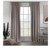 Towels Beyond Extra Long Room Darkening Faux Velvet Curtain Panels Set Of 2, Light Stone