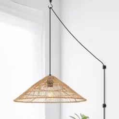 20.25" 1-Light Nova Farmhouse Coastal Rattan LED Pendant Brown - JONATHAN Y -Home Decoration Store GUEST 8793ca34 0825 4951 85ea 4b5f5c9b5b33