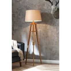 Mariner Tripod Style Wood Floor Lamp With Burlap Drum Shade Rust - Storied Home 28 Mariner Tripod Style Wood Floor Lamp With Burlap Drum Shade Rust - Storied Home -Home Decoration Store GUEST 8831719a c40b 4e59 8e49 98304f3cc5aa
