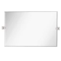 Hamilton Hills 24" X 36" Rectangular Frameless Mirror With Polished Chrome Squared Wall Brackets -Home Decoration Store GUEST 8872317a fa4c 4956 a3b9 90e9a3e4cf11