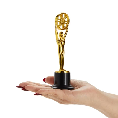 Juvale Pack Of 12 Mini Award Trophies - Plastic Movie Film Buff Trophy - Trophies For Kids - Great For Teachers, Gold, Black 2 Juvale Pack Of 12 Mini Award Trophies - Plastic Movie Film Buff Trophy - Trophies For Kids - Great For Teachers, Gold, Black - Image 2