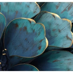 LuxenHome 23.5" Round Teal Blue Flower Metal Wall Decor Art -Home Decoration Store GUEST 892f3618 e009 4479 b8dd 94b83e7f3e80