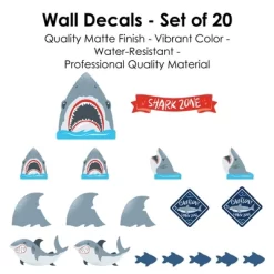 Big Dot Of Happiness Shark Zone - Peel And Stick Kids Room Vinyl Wall Art Stickers - Wall Decals - Set Of 20 -Home Decoration Store GUEST 8a1e3bd1 2b48 4c24 9758 08bc7070bc2c