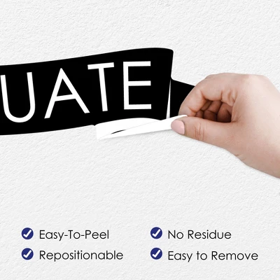 Big Dot Of Happiness Black And White Graduation Party Photo Backdrop - Wall Decals 2 Big Dot Of Happiness Black And White Graduation Party Photo Backdrop - Wall Decals - Image 2