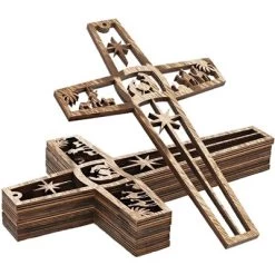 Bright Creations 6 Pack Nativity Scene Wood Cross For Wall Hanging Home Décor, Christmas Religious Gifts, 10.4x6.7x0.3 In -Home Decoration Store GUEST 8ac99c7d 17e6 4bfc 93b0 47ee0b761182