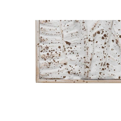 Set Of 2 Metal Decorative Wall Décor With Flowers White - Storied Home 4 Set Of 2 Metal Decorative Wall Décor With Flowers White - Storied Home - Image 4