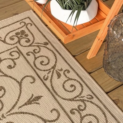Charleston Vintage Filigree Textured Weave Indoor/Outdoor Area Rug - JONATHAN Y 3 Charleston Vintage Filigree Textured Weave Indoor/Outdoor Area Rug - JONATHAN Y - Image 3