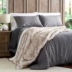 Faux Fur Throw - Luxurious, Soft, Hypoallergenic Premium Fashion Faux Wolf Fur Blanket, 60"x70" By Hastings Home (Pearl White) -Home Decoration Store GUEST 8cb0696c 71fd 4725 8004 8731d0d1e569