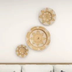 Set Of 3 Rattan Plate Woven Basket Wall Decors - Olivia & May -Home Decoration Store GUEST 8dc266b0 5cfb 4eb3 9410 cade04187805