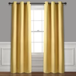 Home Boutique Absolute Blackout Window Curtain Panels Yellow 76X84 Set Each 38x84