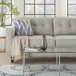 18"x18" Printed Leaves Square Throw Pillow Blue - Mina Victory 5 18"x18" Printed Leaves Square Throw Pillow Blue - Mina Victory -Home Decoration Store GUEST 8fe8eb74 9fb6 497f 8eb9 30d90838d06d