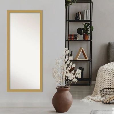 28" X 64" Non-Beveled Grace Brushed Gold Full Length Floor Leaner Mirror - Amanti Art 4 28" X 64" Non-Beveled Grace Brushed Gold Full Length Floor Leaner Mirror - Amanti Art - Image 4