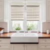 Radiance Brooklyn 27-in Cordless White Distressed Bamboo Roman Shade