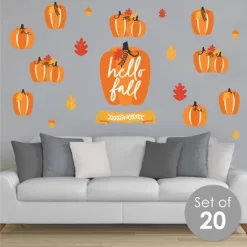 Big Dot Of Happiness Fall Pumpkin - Peel And Stick Kitchen And Home Decor Vinyl Wall Art Stickers - Wall Decals - Set Of 20