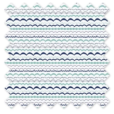 Bacati - Noah Garland Mint/Navy Cotton Printed Single Window Curtain Panel 4 Bacati - Noah Garland Mint/Navy Cotton Printed Single Window Curtain Panel - Image 4